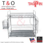 2-Tier Free Standing Dish Rack with Full Accessories