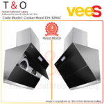 Vees Cooker Hood DH-309AC Twin Turbo Fans Chimney Hood with High Suction Power 1600m3/h