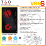 Vees Delicooker HL-400 Ceramic Double Burner Electric Hob 4000W with Japan N.E.G. Neoceram Glass (Save Energy) – Brand of Malaysia.
