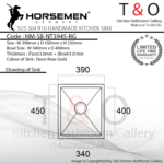 Horsemen Nano Rose Gold SUS304 R10 Single Bowl Handmade Kitchen Sink. Code : HM-SB-NT3945-RG