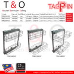 Tagpin Grade 304(18-8) Stainless Steel Pull-Out Side Mount Basket